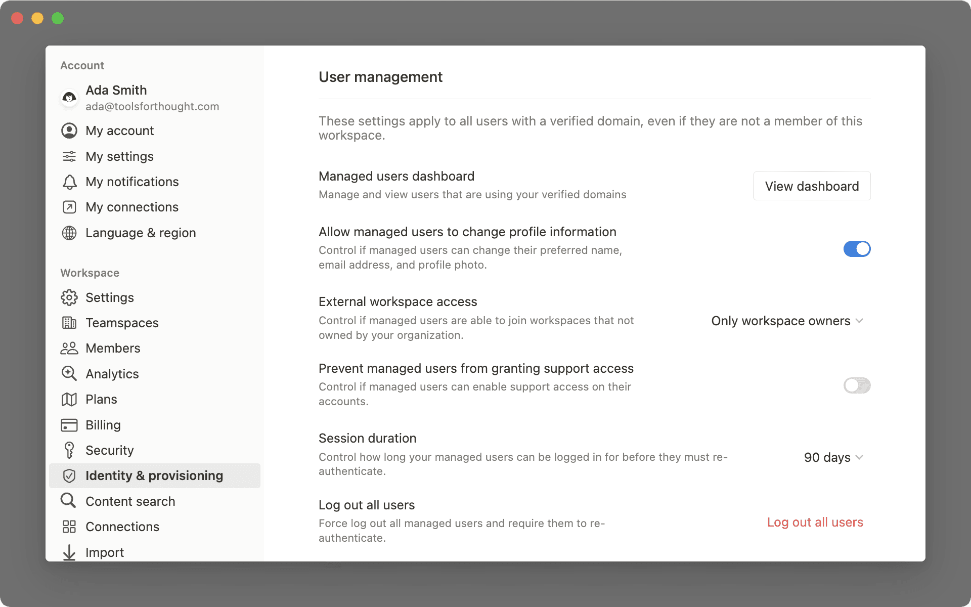 HC: User management